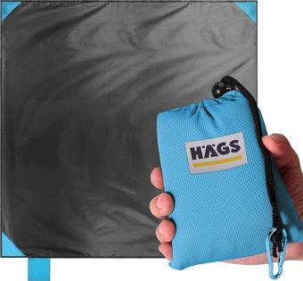 Haegs Cep Yer - Piknik Örtüsü Kamp Matı Plaj Yer Örtüsü Su Geçirmez Kum Tutmaz Hızlı Kurur Hafif Katlanabilir İnce Zemin Örtüsü Outdoor Açık Hava Kamp Yürüyüş Seyahat İçin El Askılı 150x150Cm Mavi