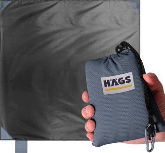 Haegs Cep Yer - Piknik Örtüsü Kamp Matı Plaj Yer Örtüsü Su Geçirmez Kum Tutmaz Hızlı Kurur Hafif Katlanabilir İnce Zemin Örtüsü Outdoor Açık Hava Kamp Yürüyüş Seyahat İçin El Askılı 150x150Cm Gri