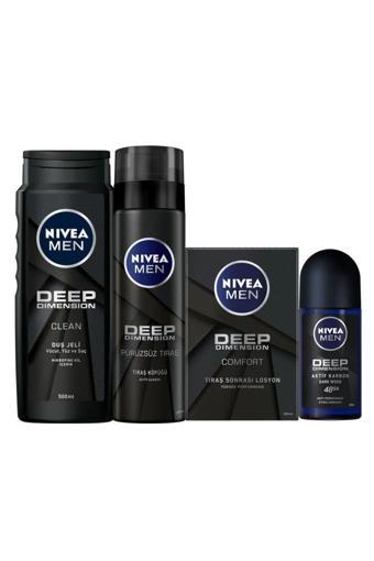 Nivea Erkek Cilt Bakım Seti ( Deep Losyon + Deep Tıraş Köpüğü + Deep Roll On + Deep Duş Jeli)