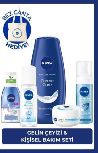 Gelin Çeyiz Seti, Duş Jeli 500ml, Yüz Yıkama Köpüğü, Pump Deodorant,göz Makyaj Temizleyici, Kr
