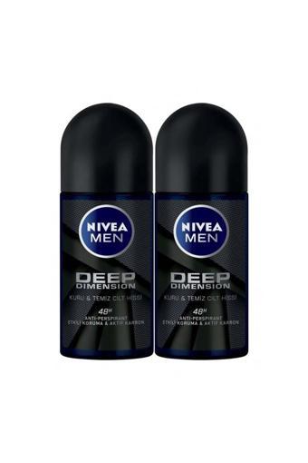 Nivea Men Deep Dımensıon Roll On Deodorant Erkek 50Ml 2'Li Avantaj Paketi