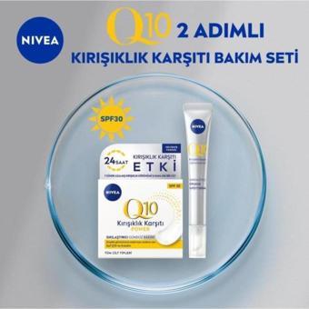 Q10 2 Adımlı Kırışıklık Karşıtı Bakım Seti,gündüz Kremi Spf30 Ve Cilt Serumu 15 Ml,anında Etki