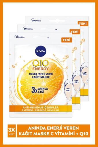 NIVEA Q10 Energy Kağıt Maske 1 Adet x 3