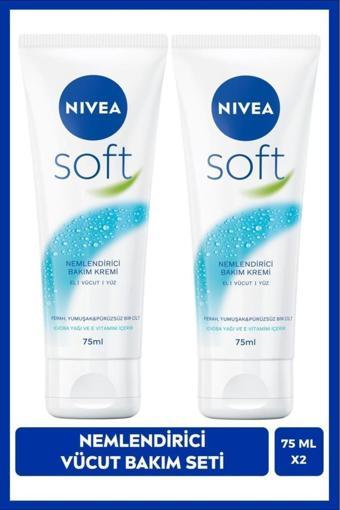 Soft Nemlendirici Bakım Kremi 75 Ml, Jojoba Yağı, E Vitamini, El Yüz Vücut, Yumuşak Cilt Hissi