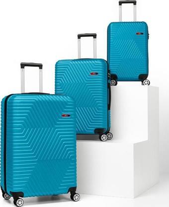 G&D Polo Suitcase Abs 3'lü Petrol Yeşili Lüx Valiz Seyahat Seti 600.21-set