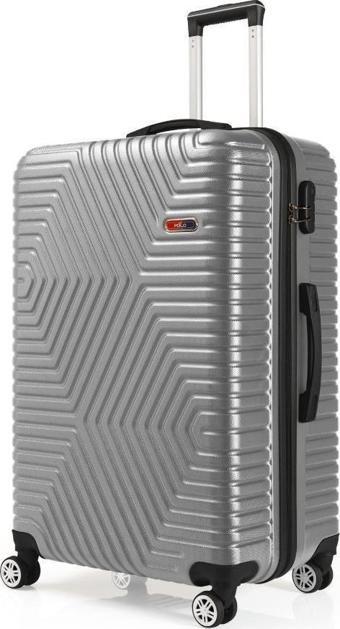 G&D Polo Suitcase Abs Gümüş Gri Büyük Boy Valiz 600.03-B