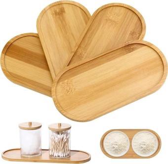 Oval Bambu Çok Amaçlı Sunumluk ve Yağdanlık Altlığı - Şık ve Dayanıklı Ahşap Tepsi