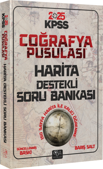 CBA  2025 KPSS Coğrafya Pusulası Harita Destekli Soru Bankası - Barış Salt CBA Akademi