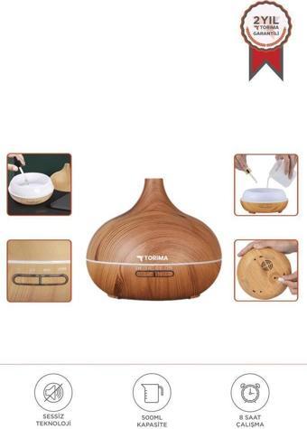 Torima SL-168 Ahşap Humidifier Hava Nemlendirici Ledli Aroma Terapisi Dekoratif Buhar Makinesi