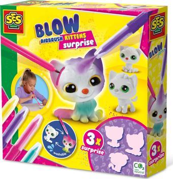 SES Creative Boya Üfleme Kalemi - 3xKedicik Sürprizi