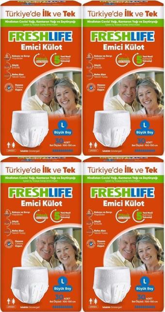 Freshlife Emici Külot Hasta Bezi Large - Büyük - L 120 Adet (4Pk x 30)