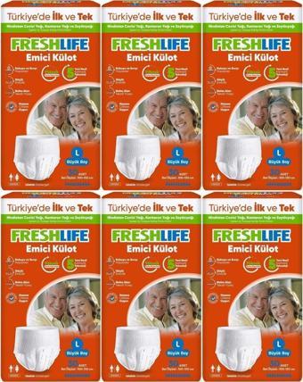 Freshlife Emici Külot Hasta Bezi Large - Büyük - L 180 Adet (6Pk x 30)