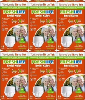 Freshlife Emici Külot Hasta Bezi Medium - Orta - M 180 Adet (6Pk x 30)