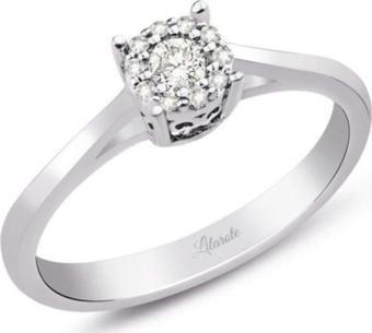 Lilarote Pırlanta 0.14 Ct. Modern Tasarım Coronet Tektaş Yüzük