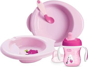 Chicco 4 Parça Beslenme Seti +6 Ay - Kız