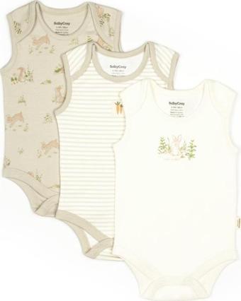 Bebek 3lü Askılı Badi Kutu Set %100 Organik Pamuk, Bebek ve Yenidoğan Serisi - CSY5709