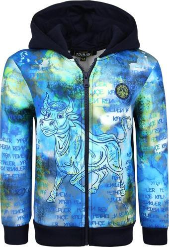 ÇOCUK TRIBUN BOĞA PATTERN SWEAT