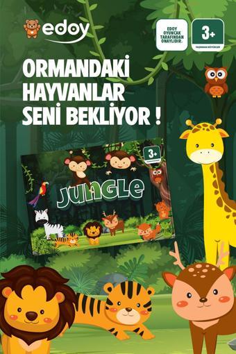 Edoy Jungle Orman Hayvanları Keşfi 16 Küp 48 Kart İle Hayvanları Bul, Eğlenceye Katıl(Zilsiz)