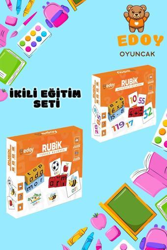 Edoy Montessori Eğitici İkili Oyuncak Seti-Rubik Matematik Bulmaca Ve Rubik Türkçe Bulmaca Kutu Oyunu