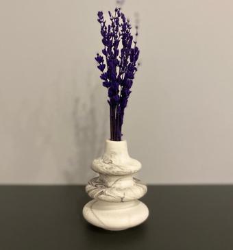 Mini Mermer Desen Konik Vazo Biblo 6X10 Cm