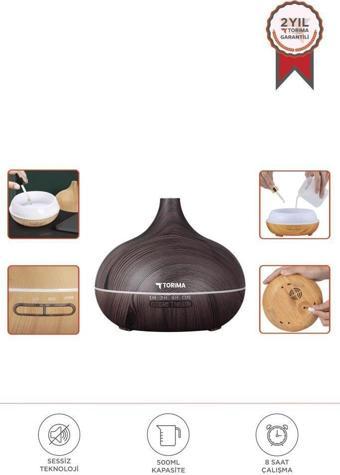 Torima SL-168 Koyu Ahşap Humidifier Hava Nemlendirici Ledli Aroma Terapisi Dekoratif Buhar Makinesi