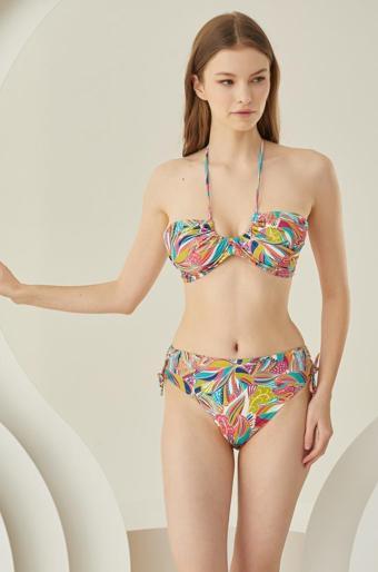 Nbb Bayan Desenli Srtaplez Bikini Mayo 51566