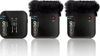 Lensgo 348C Siyah 1V2 Kablosuz İkili Mikrofon Seti