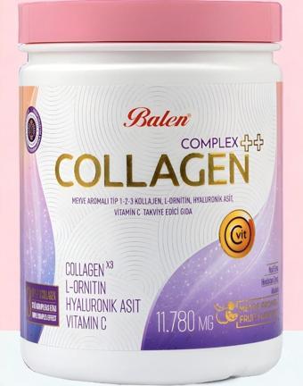 Balen Collagen Complex ++ Meyve Aromalı Tip 1,2,3 Kolajen , L-Ornitin, Hyaluronik Asit, Vitamin C