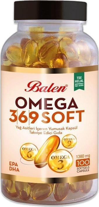 Balen Omega 3-6-9 Soft Yağ Asitleri Içeren 1380 Mg 100 Yumuşak Kapsül
