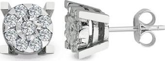 Lilarote Pırlanta 0.72 Ct. Modern Tasarım Coronet Tektaş Küpe