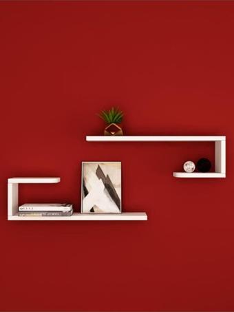 Mbes Mobilya Dekoratif Raf Beyaz 60x14 cm