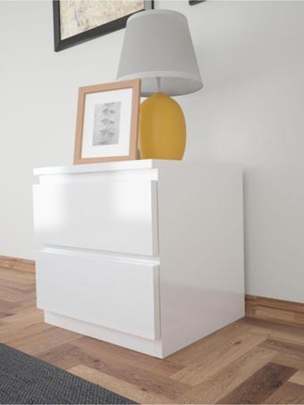 Mbes Mobilya Umut Beyaz 45 Cm Komodin 2 Çekmeceli 45x45 cm