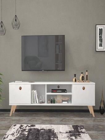 Mbes Mobilya 160 Cm Esin Beyaz Tv Ünitesi 160x30 cm