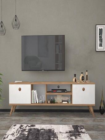 Mbes Mobilya 160 Cm Esin Atlantik-Beyaz Tv Ünitesi 160x30 cm