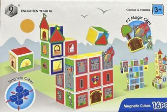 Kızılkaya Oyuncak Kale Magnetic Cubes 16 Parça