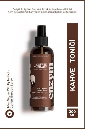 Enzym Cosmetics Doğal Kahve Tonik Saç (Dökülme Karşıtı, Onarıcı) Ve Cilt Bakımı (Ton Eşitleme, Antioksidan) 200 Ml