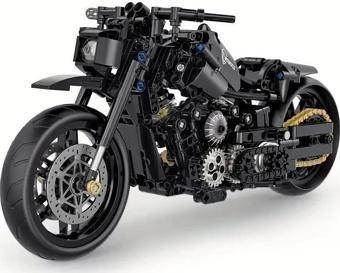 Teknik Motosiklet Yapım Seti 586 parça 1:8 Ölçekli Siyah 8+ yaş Model Kiti hediye yapı blok oyuncak 