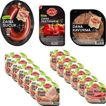 Dana Sucuk-Pastırma-Kavurma-Salam 15 li Mega Lezzet Paketi 