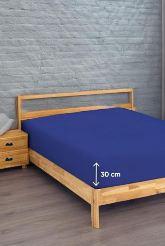 Penye Lastikli Çarşaf Pamuklu Jersey Tek Kişilik 100x200cm Lacivert