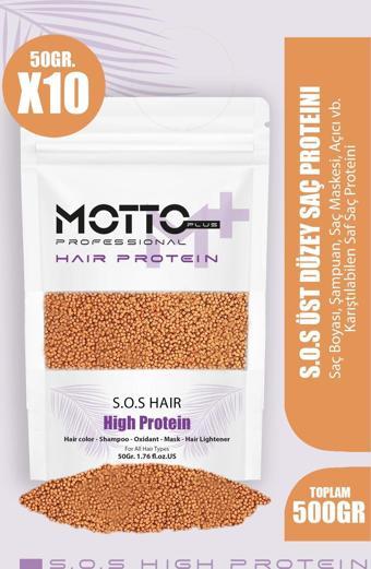 Motto Plus Professional Acil Kurtarma Saç Proteini Saç Boyama ve Renk Açma İşlemlerinde Yıpranmaya Karşı Etkili Formül 500gr