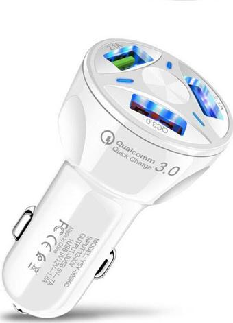 Techmaster 3 Usb Qualcomm Quick Qc 3.0 7A Hızlı Araç Şarj Aleti Cihazı