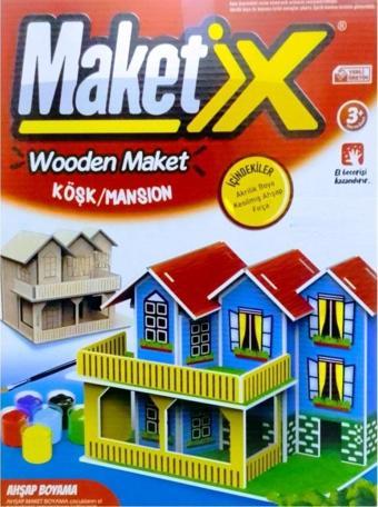 VIP MAKET BOYANABİLİR AHŞAP KÖŞK 6 RENK AKRİLİK BOYA AHŞAP EĞİTİCİ OYUNCAK AHŞAP BOYAMA AHŞAP KÖŞK