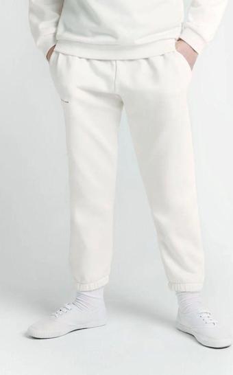 The Champ Clothing Beli Lastikli Paçası Lastikli Pamuklu Nature Concept Regular Fit Jogger Beyaz Çocuk Eşofman