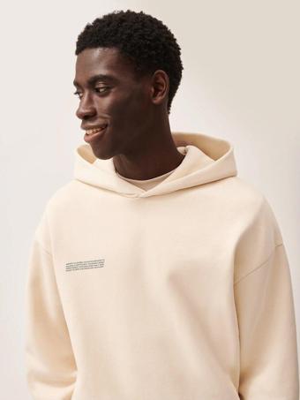 The Champ Clothing Ekru Unisex Kapüşonlu Nature Concept Baskılı Oversize Hoodie Sweatshirt