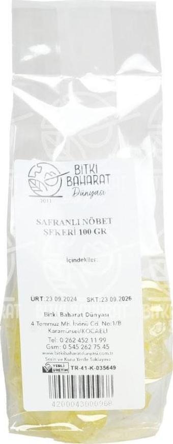 Safranlı Nöbet Şekeri 100 Gr