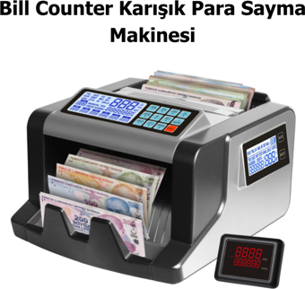Bill Counter Silver AL-4000S Karışık Para Sayma Makinesi TL, EUR / USD Adet Sayımı