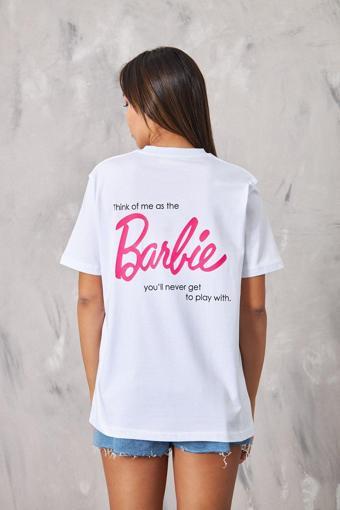 The Champ Clothing Barbie Tasarım Baskılı Beyaz Kadın T-Shirt