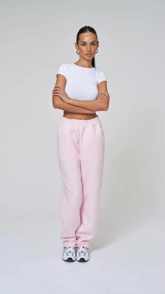 The Champ Clothing Beli Lastikli Boru Paça 3 Iplik Pembe Eşofman Altı