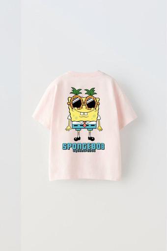 The Champ Clothing Spongebob Baskılı Pembe Çocuk T-Shırt