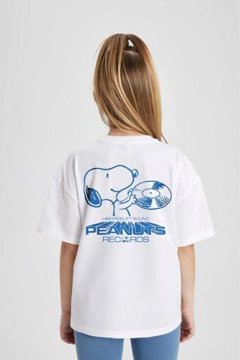 The Champ Clothing Peanuts Records Baskılı Beyaz Çocuk T-Shirt